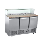 Mesón refrigerado saladette 3 puertas PROCHEF Cód.ESL3864PR