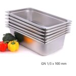 PACK 6 DEPOSITOS GASTRONOMICOS GN 1/3 X 100 MM ACERO INOX PROCHEF CÓD.C13100