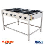 Anafe a Gas 6 platos con parrillas en fierro fundido de 43×43 cm. Mod. AN216AC