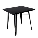 Mesa Tolix Negro Mate 80 x 80 Cm. Cubierta Acero. Cód. DT-2003-N